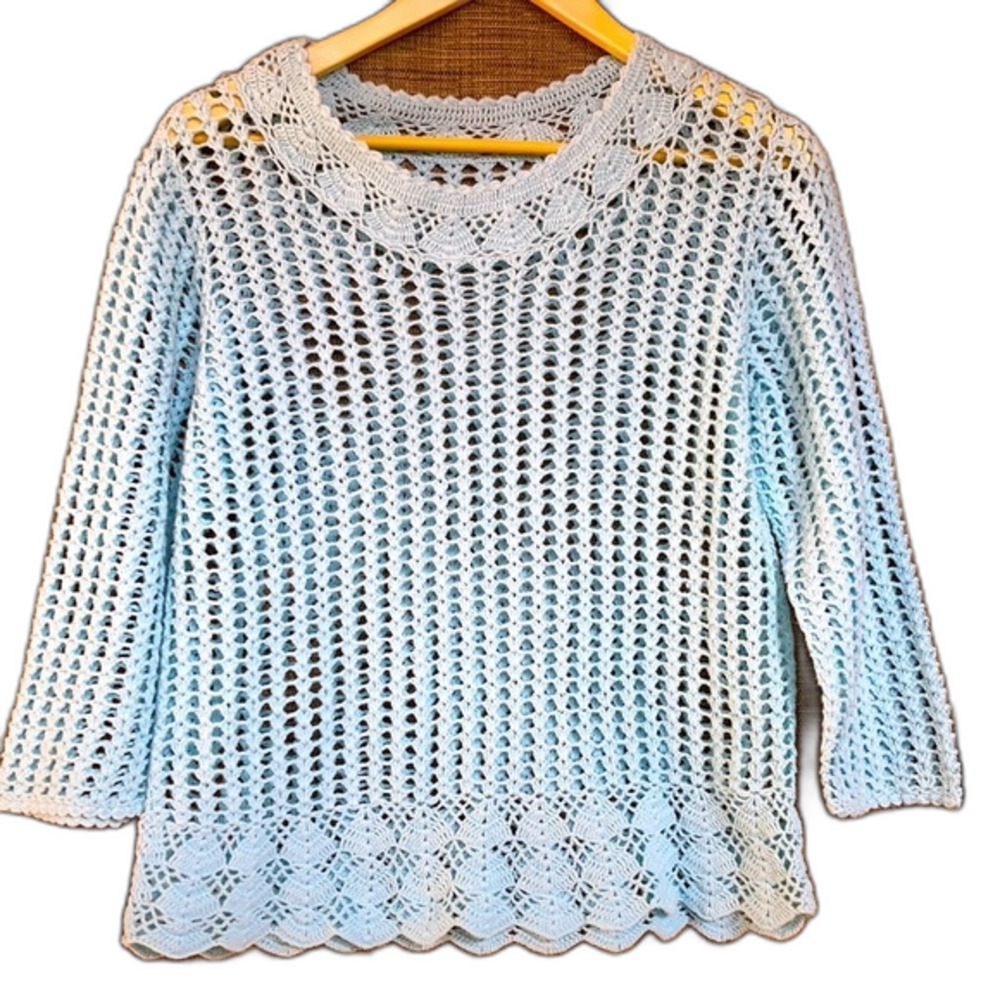 Vintage crochet cotton sweater top